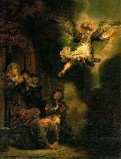 REMBRANDT Harmenszoon van Rijn, The Archangel Leaving the Family of Tobias